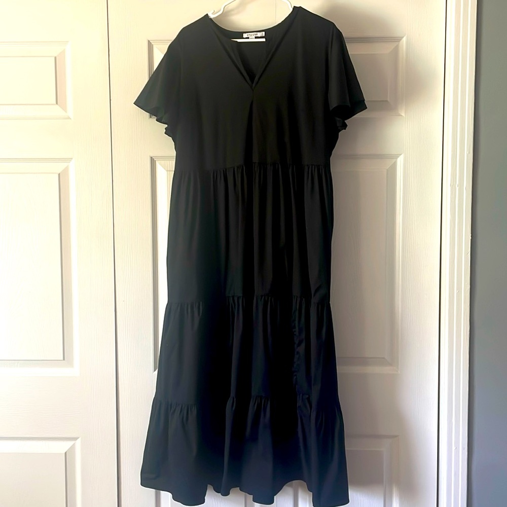 Chico's Black Tiered Maxi Dress